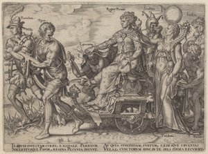 Periculum, Pauor, Latrocinium, Regina Pecunia, Stultitia, Invidia (Gefahren und Laster, die Reichtum begleiten)