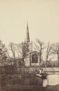 Kirche von einem Flussufer, 1850er Jahre (Foto)
