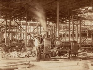 Dampflokomotive nahe dem Grand Transept, Crystal Palace, 1851
