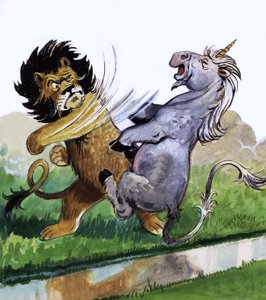 Löwe schlägt Einhorn von Philip Mendoza