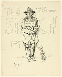 Blinder Bettler und Hund von Philip William May