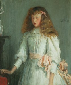 Ein junges Mädchen im weißen Kleid von Philip Wilson Steer