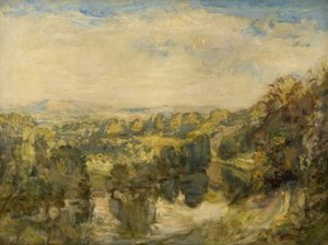 Der Fluss Teme, Abend, in der Nähe von Ludlow - Die Clee Hills in der Ferne