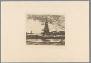 Landschaft mit Kanal und Mühlen von Philip Zilcken (signed by artist)
