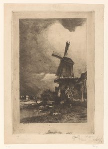 Mühle in einer Landschaft von Philip Zilcken (signed by artist)