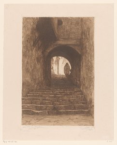 Straße mit Treppe in Algier von Philip Zilcken (signed by artist)