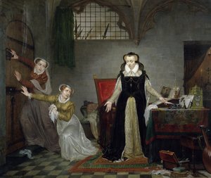 Mary Stuart (1542-87) im Moment des Aufbruchs zu ihrer Hinrichtung, 8. Februar 1587