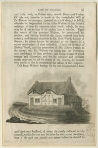 Stafford - Hütte von Isaac Walton: Gravur, undatiert [frühes 19. Jahrhundert] von Philipp Audinet