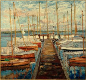 Bootssteg mit Segelbooten von Philipp Franck