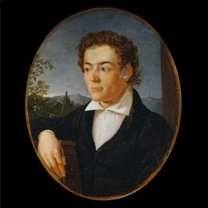 Brustbild eines jungen Mannes vor einer Abendlandschaft von Philipp Otto Runge