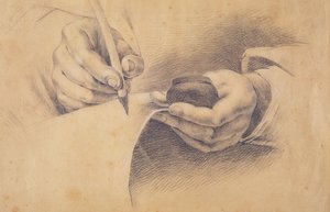 Zeichnende Hände, 1798 von Philipp Otto Runge