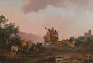 Zecher auf einem Kutschwagen von Philippe-Jacques de Loutherbourg