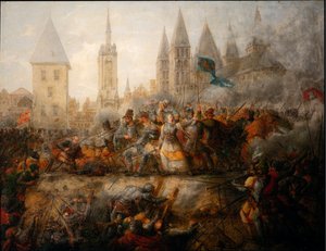 Verteidigung von Tournai durch die Prinzessin von Epinoy, Philippe-Auguste Hennequin, Museum der Schönen Künste von Tournai von Philippe Auguste Hennequin