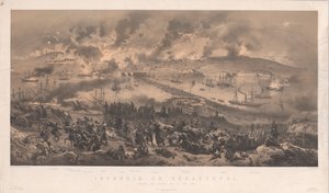 Brand von Sewastopol. Rückzug der Russen an die Nordküste, 1855 von Philippe Benoist