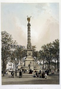 La fontaine du Chatelet - Lithographie von Benoist von Philippe Benoist