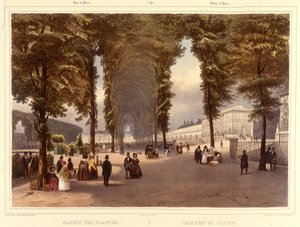 Der Jardin des Plantes - in „Promenade dans Paris et ses environs“, von Jacottet und Benoist, Paris, ca. 1840 von Philippe Benoist