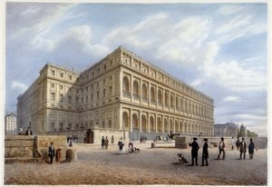 Ansicht des Orçay-Palastes (oder Orsay?) - in „Promenade dans Paris et ses environs“, entworfen von Jacottet und Benoist, ca. 1840 von Philippe Benoist