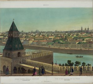 Blick auf Zamoskvorechye von der Kremlmauer aus einem Panoramablick auf Moskau in 10 Teilen, ca. 1848 von Philippe Benoist