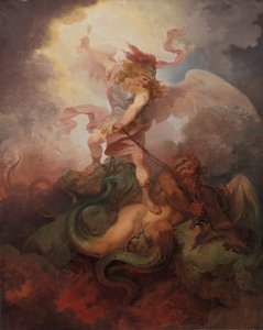 Der Engel, der Satan bindet von Philippe Jacques de Loutherbourg