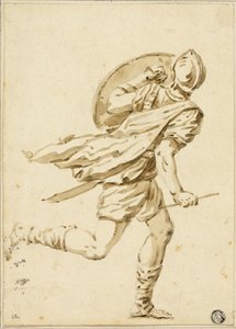 Römischer Krieger im Lauf, von hinten gesehen von Philippe Louis Parizeau