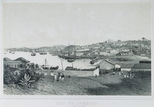 Neun Panoramablicke auf Rio de Janeiro: A Prainha (da Saude) von Philippe and Ciceri Eugene Benoist