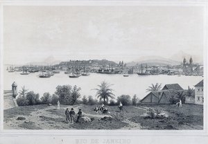 Neun Panoramablicke von Rio de Janeiro: Da Ilha das Cobras von Philippe and Ciceri Eugene Benoist