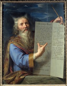 Moses und die Gesetzestafeln. Gemälde von Philippe De Champaigne (1602-1674) von Philippe de Champaigne