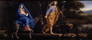 Die Flucht nach Ägypten. Gemälde von Philippe de Champaigne (1602-1674) 1656. Senlis, Kunst- und Archäologiemuseum von Philippe de Champaigne