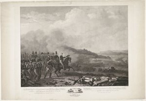 Prinz von Oranien führt die niederländischen Truppen in der Schlacht bei Quatre-Bras, 1815 von Philippus Velijn
