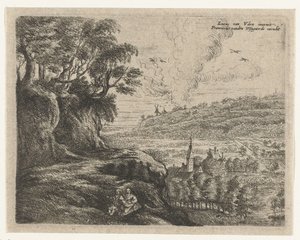 Landschaft mit einem Mann, Frau und Kind von Philips Augustijn Immenraet