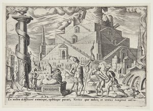 Der Turm von Babel von Philips Galle