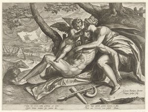 Venus trauert um den Tod von Adonis von Philips Galle