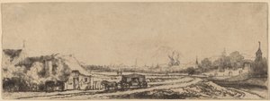Landschaft mit einer Kutsche von Philips Koninck