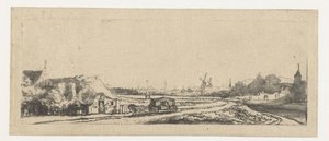 Landschaft mit einer Kutsche von Philips Koninck