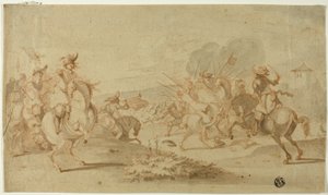 Kavallerie im Kampf von Philips Wouwerman
