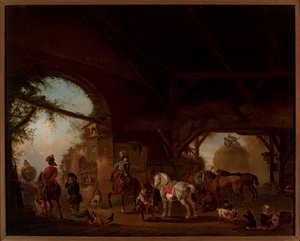 Genreszene auf einem Gutshof von Philips Wouwerman