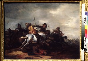 Eine Schlacht von Philips Wouwermans or Wouwerman