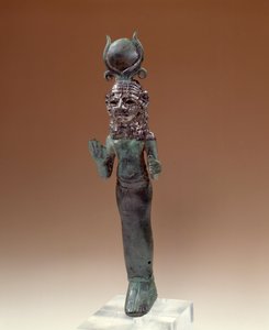 Orientalische Antiquitäten: Phönizische Göttin. Statuette aus Bronze und Silber. 700-600 v. Chr. Paris, Louvre Museum von Phoenician