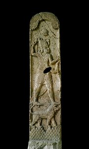 Phönizische Kunst: Kalksteinstele genannt Amrit von Phoenician School
