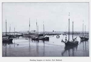 Perlenfischerboote vor Anker, Port Hedland (s/w Foto)