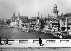 Neugotische Architektur für die Weltausstellung 1900, Paris von Photographer French