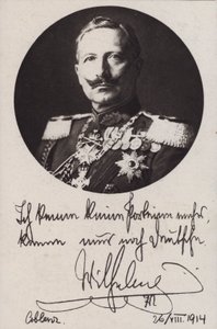Kaiser Wilhelm II. von Deutschland, Propagandapostkarte aus dem Ersten Weltkrieg von Photographer German