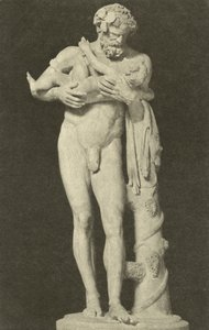 Silenus mit dem Kind Dionysos, antike römische Skulptur in der Sammlung der Glyptothek, München, Deutschland von Photographer German
