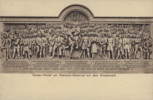 Der Kaiser, Relief am Nationaldenkmal, Denkmal zur Erinnerung an die Vereinigung Deutschlands, Rüdesheim am Rhein, Hessen
