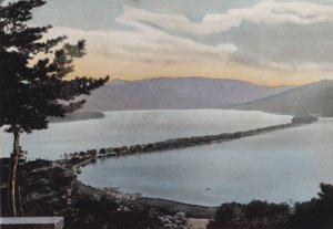Japan, ca. 1912: Amano-Hashidate, eine der drei bekanntesten Szenen Japans; Etwa 80 Meilen von Kyoto entfernt