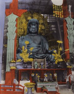 Japan, ca. 1912: Der größte Daibutsu in Japan stammt aus dem Jahr 749 und ist 53 1/2 Fuß hoch, das Gesicht ist 16 Fuß lang in Nara