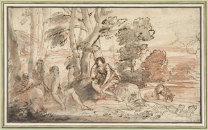 Ermina bei den Hirten von Pier Francesco Mola