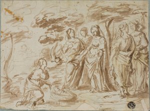 Die Auffindung des Mose von Pier Francesco Mola