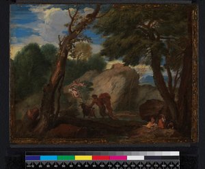 Landschaft mit mythologischen Figuren von Pier Francesco Mola