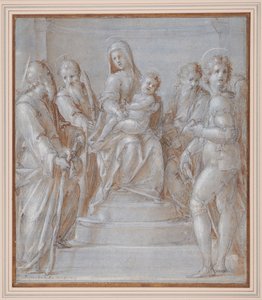 Die Jungfrau und das Kind auf dem Thron mit Heiligen, ca. 1525
